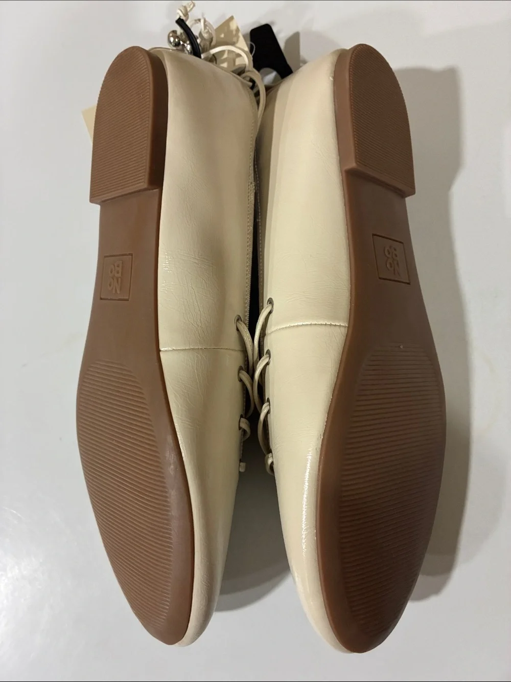 No Boundaries Ivory Lace-Up Ballet Flats